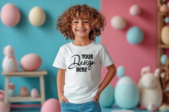 Easter Kids T-shirt Mockup: Graphics for Product Mockups