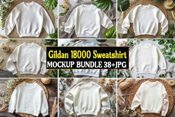 Gildan 18000 Mockup Bundle: Premium Graphics