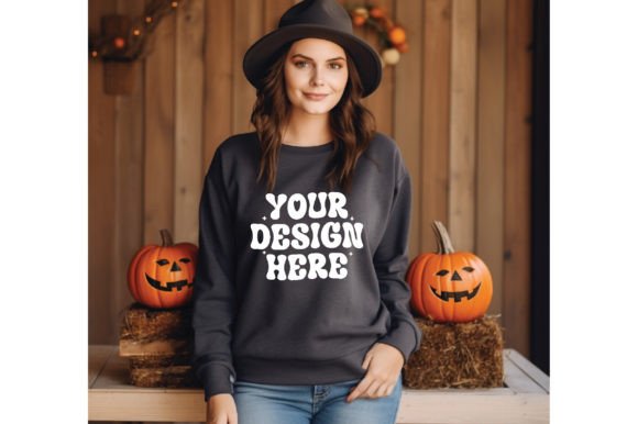 Gildan 18000 Sweatshirt Mockup Fall 3 Graphics