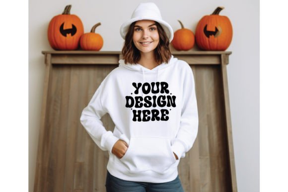 Gildan 18500 Fall White Mockup: Graphics for Hoodies Sweatshirts