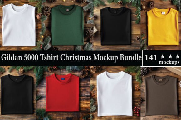 Gildan 5000 Christmas Mockup: Graphics & Product Mockups