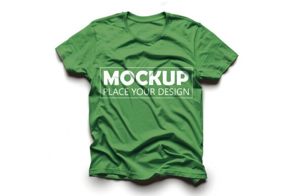 Green Blank Round Neck T-Shirt Mockup: Graphics